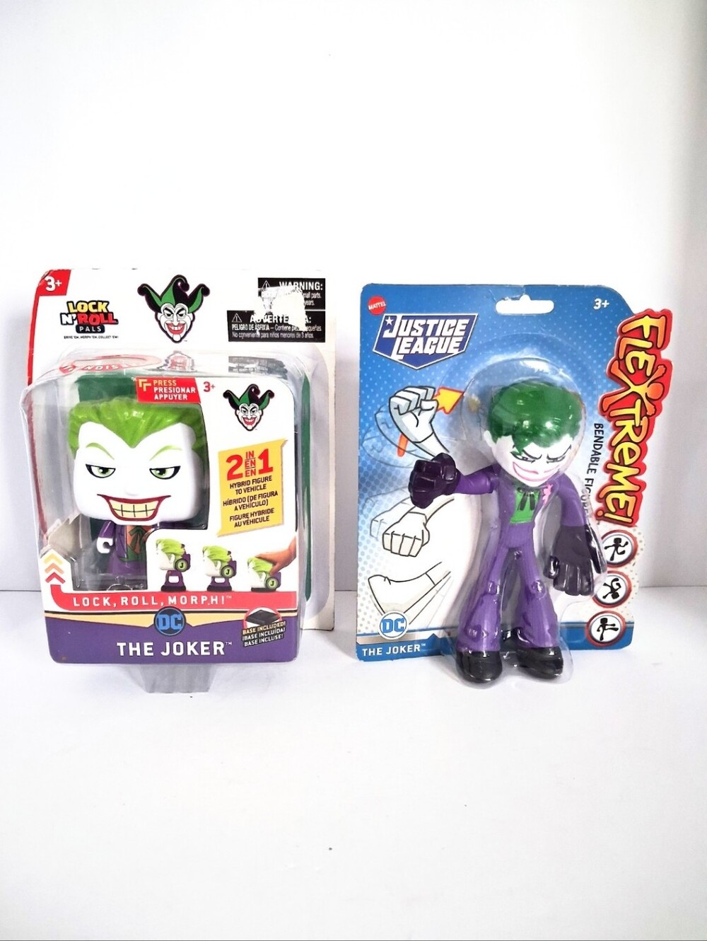 NIB Joker DC Comics Action Figure Set Mattel Flextreme Figure And Lock N Roll